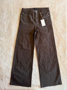 Quince, Women’s Bella Stretch Wide Leg Jeans in Coffee Brown, Size 30